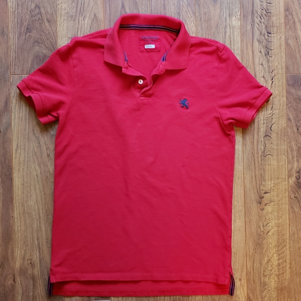 EXPRESS Men's Pique Fitted Polo Size M